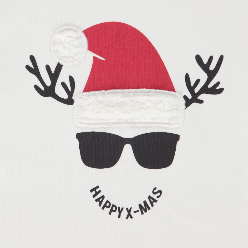 T-shirt manches longues en coton avec visuel ludique Noël 