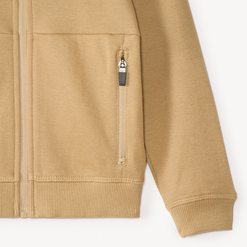 Gilet uni à capuche et poches zippées pour garçon 