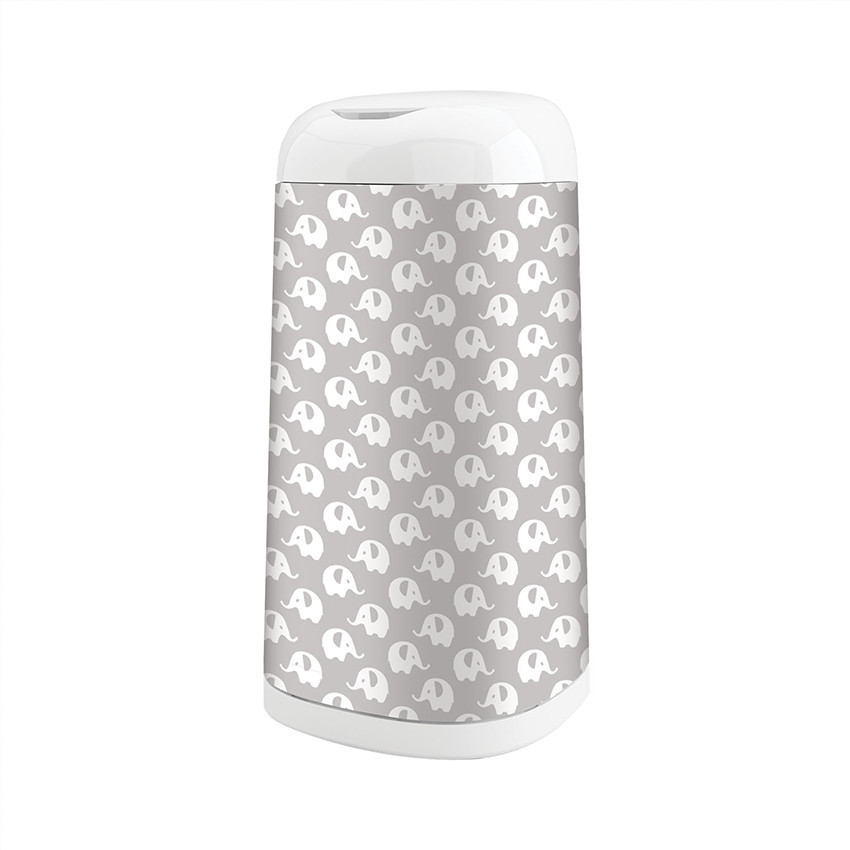 Housse pour poubelle à couches Dress up – Eléphants gris 