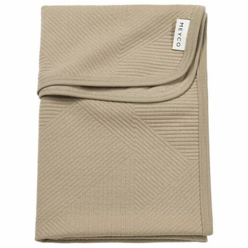 Deken gebreid Jacquard Pure Taupe - 100x150 cm 