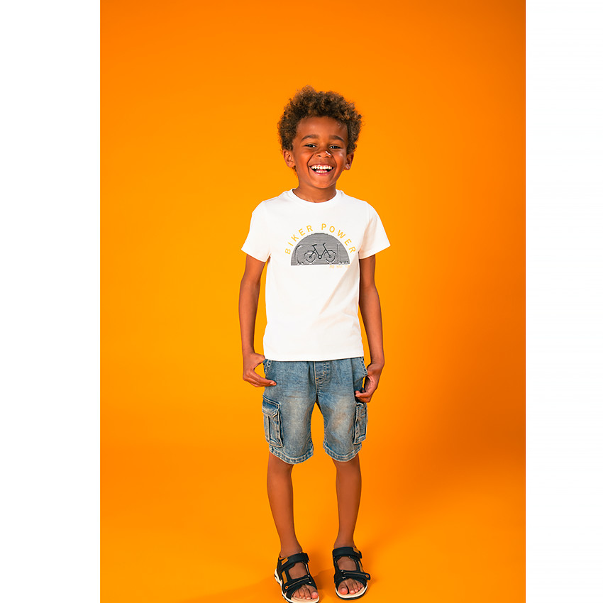 T-shirt manches courtes print vélo pour garçon 