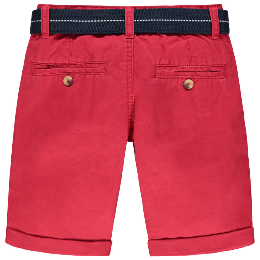 Bermuda en toile avec ceinture tissée amovible pour garçon 