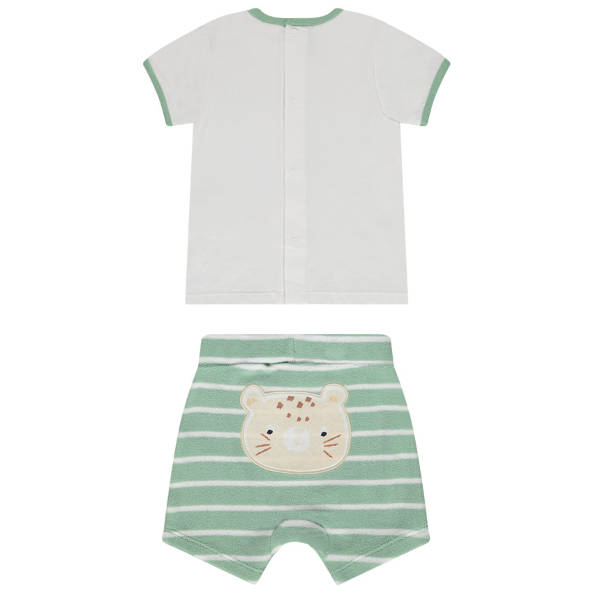 Set van 2 delen badstof met safari motieven voor babyjongen 