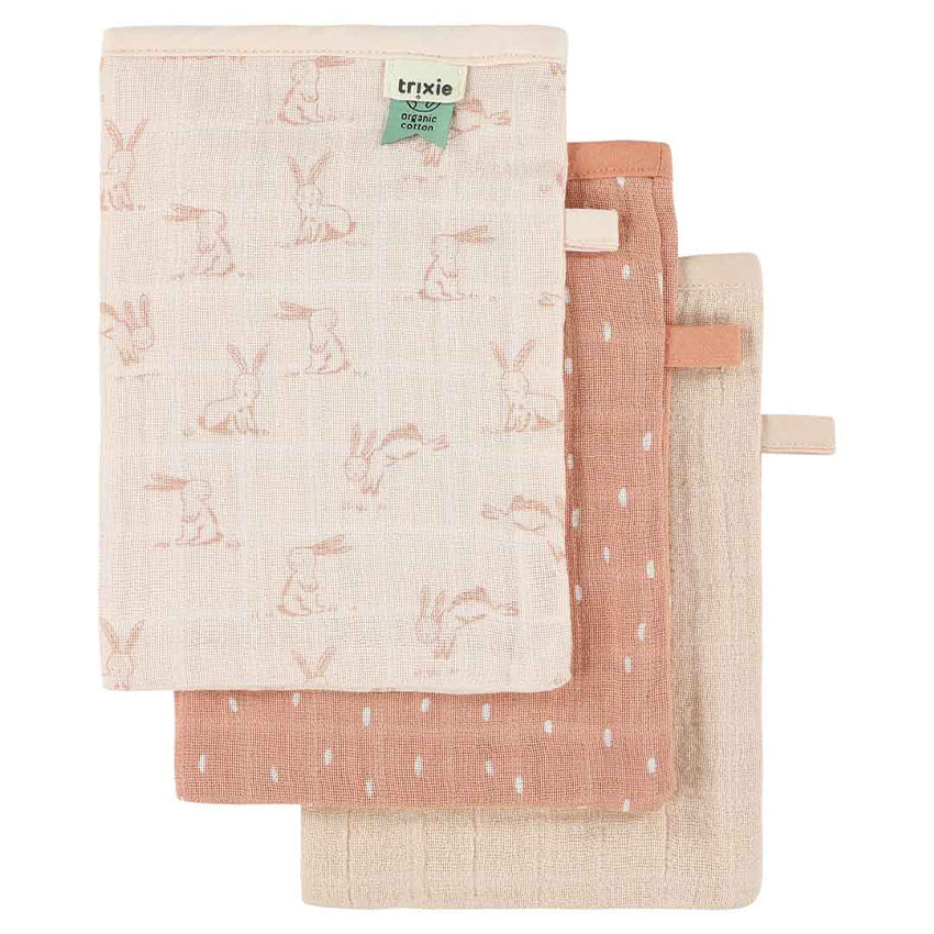 Washandjes in tetra Rosy Rabbit 3stks 