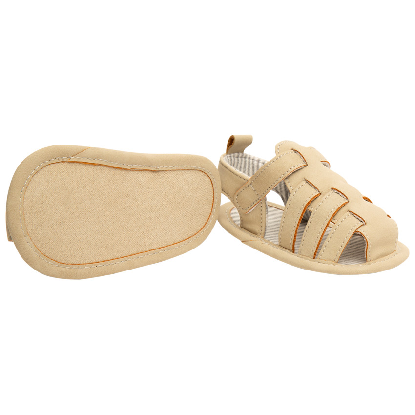 Sandales velcro avec doublure rayée pour bébé 