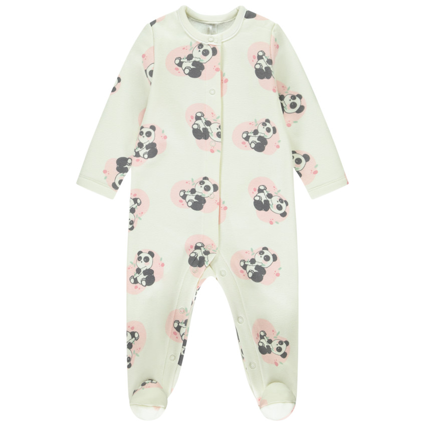 Dors-bien en velours et sherpa à imprimé fantaisie pour bébé fille 