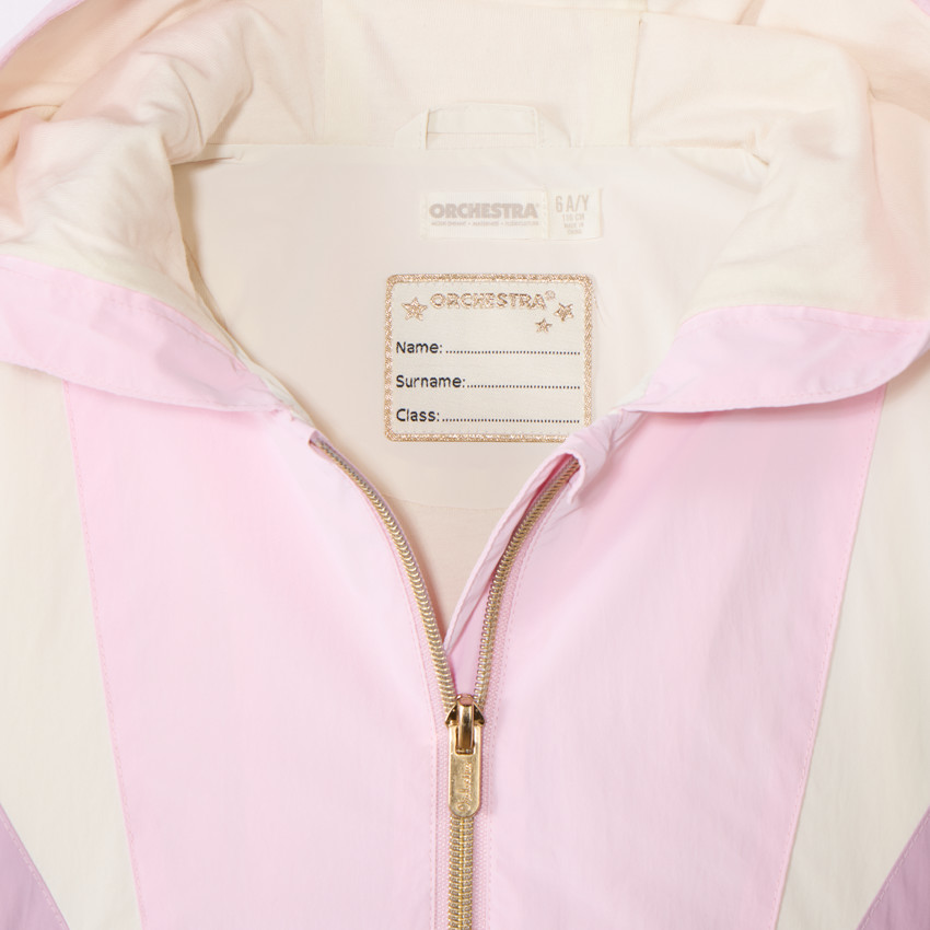 Kleurblokken windjack met capuchon voor meisjes 