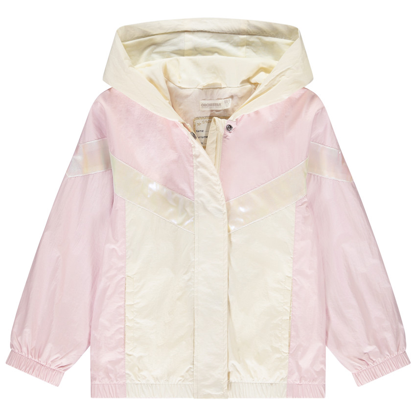 Windjack van crinkle stof met colour block effect voor meisjes 