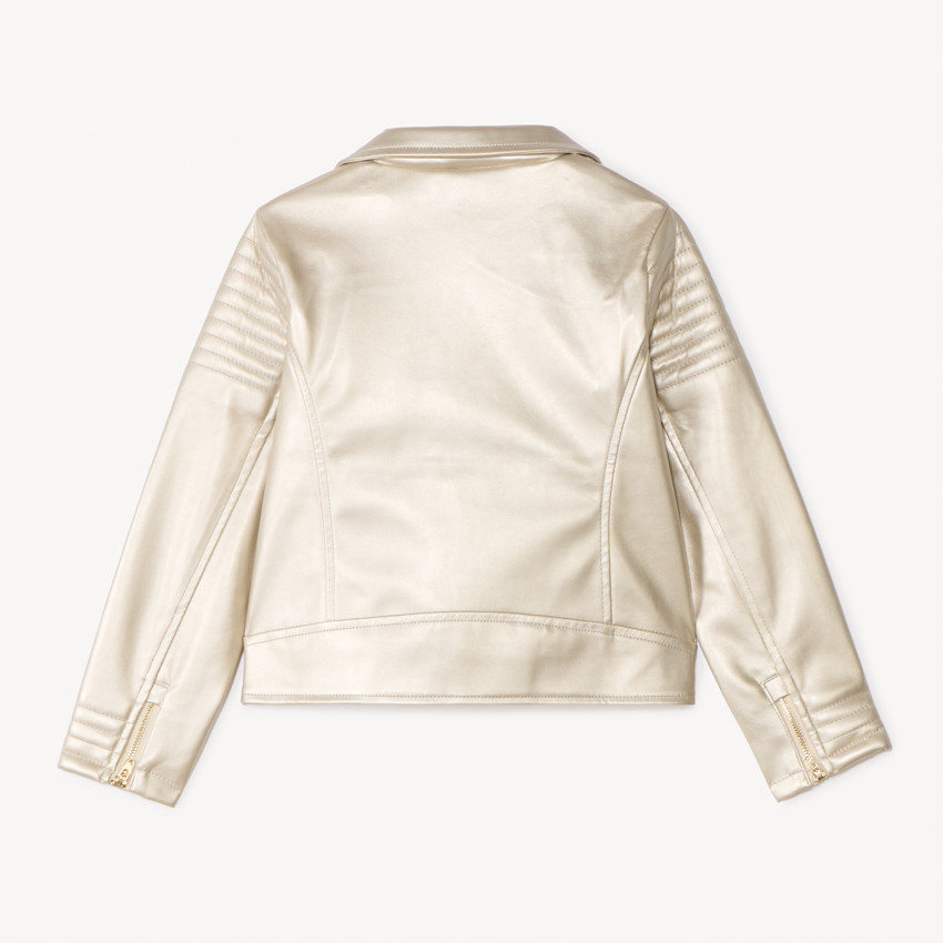 Perfecto biker in kunstleer met metallic effect voor meisjes 