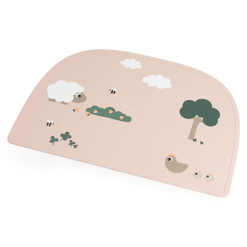 Set de table en silicone Tiny Farm Rose 