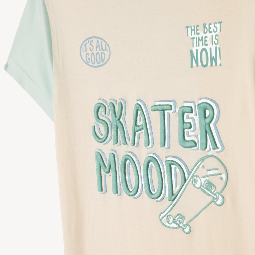 T-shirt met korte mouwen met 3D-geborduurd voor jongens 