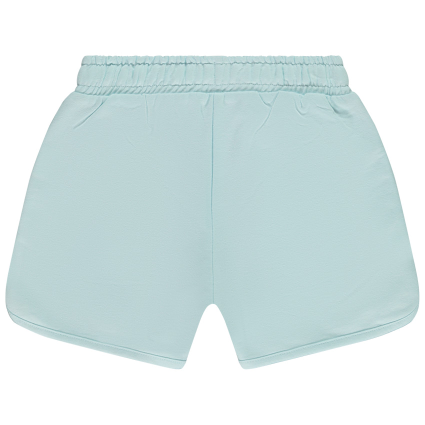 Short en molleton uni à cordon de serrage contrasté pour fille 