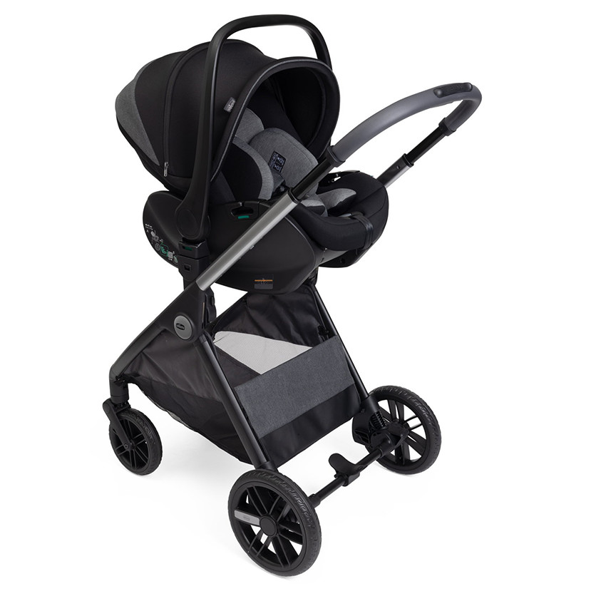 Kinderwagen Trio Bellagio Recline Zwart Satijn 