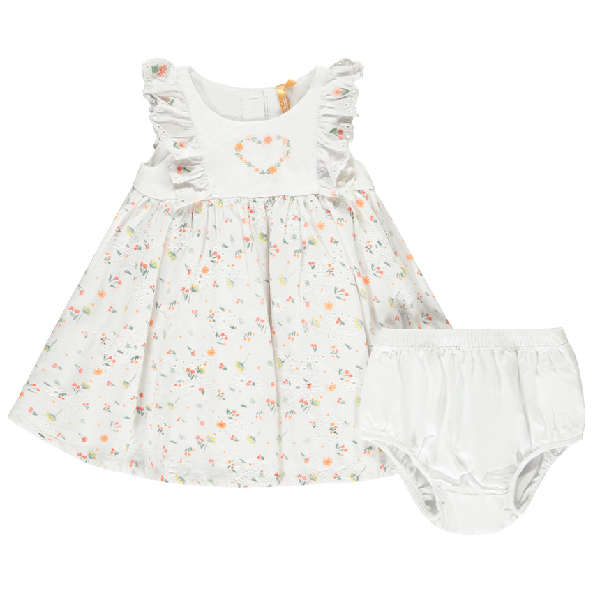 Set van bloemenjurk met volant + bloomer voor baby meisje 