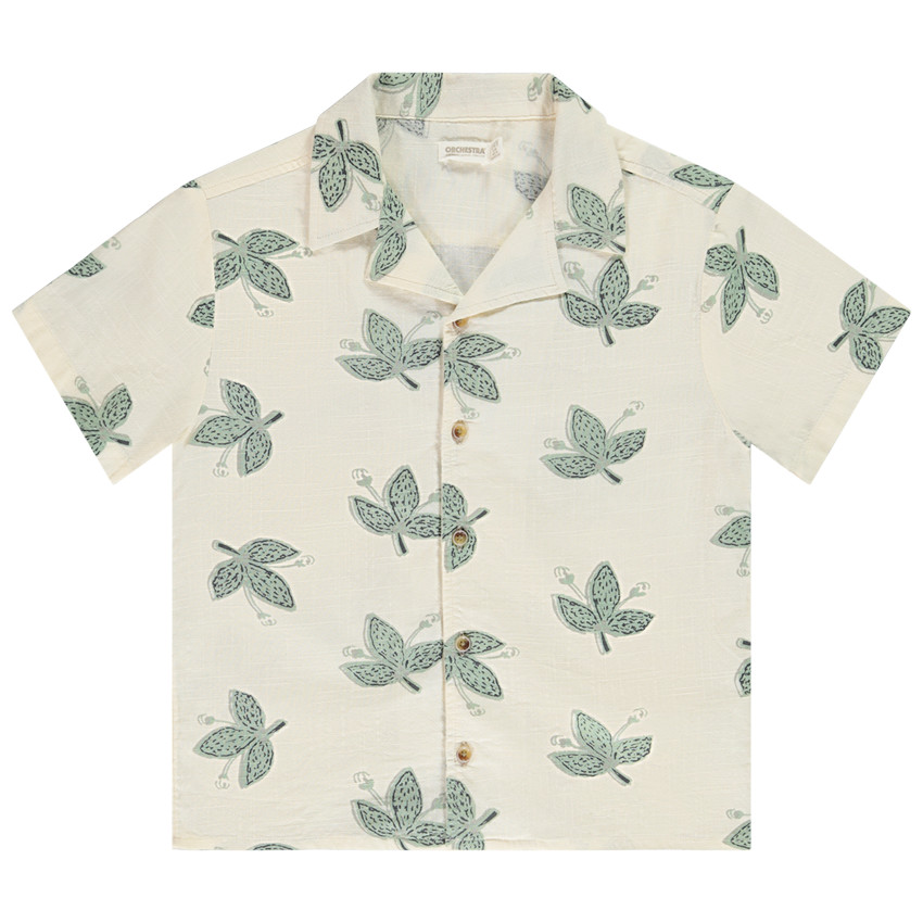 Chemise manches courtes imprimé feuilles pour garçon 
