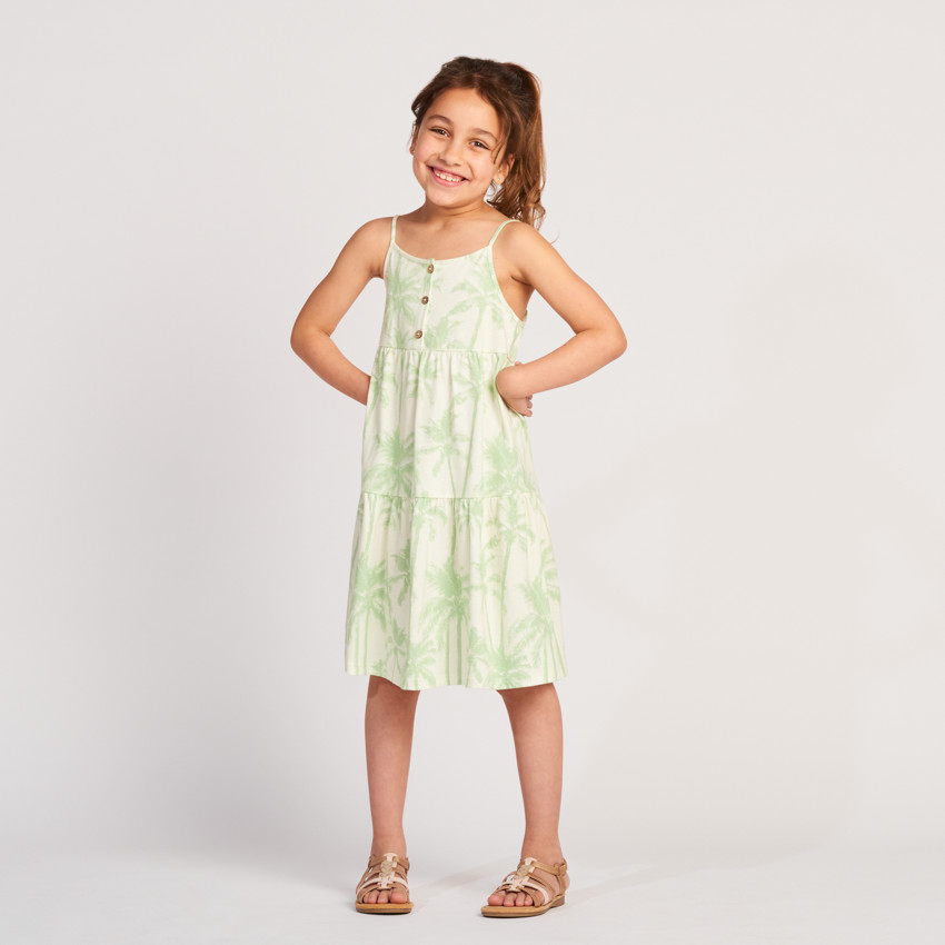 Mouwloze jurk met palmprint voor meisjes 