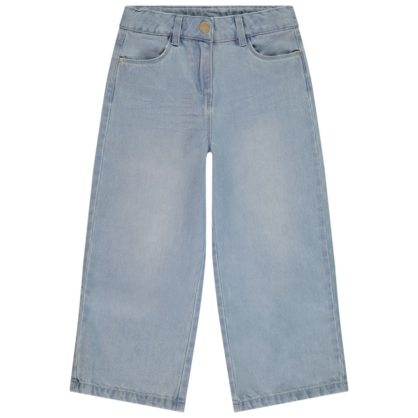 Jean large effet délavé pour fille 