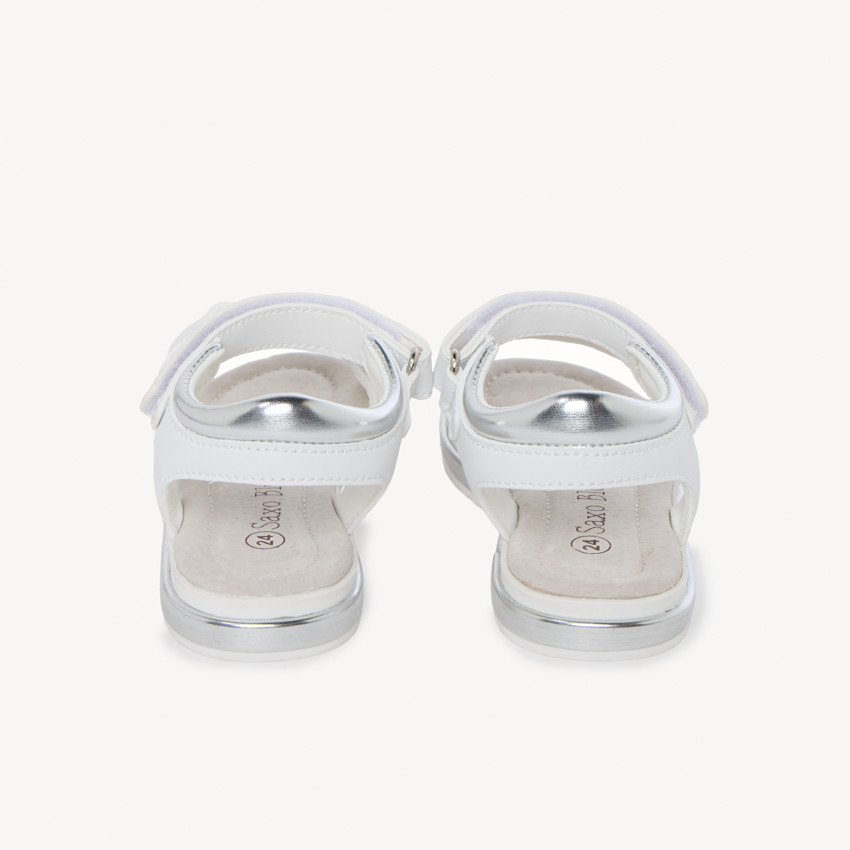 Witte sandalen met gedrapeerde banden voor meisjes 