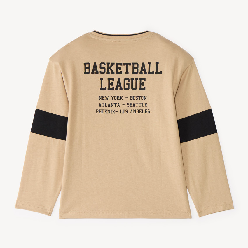 Langarm T-shirt voor jongens met sportieve print 