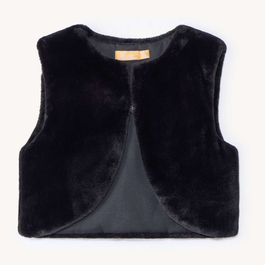 Gilet polaire sans manches uni en fausse-fourrure pour fille 