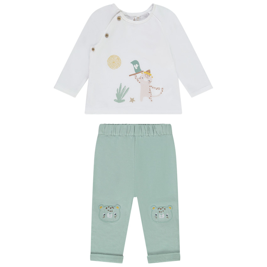 Ensemble 2 pièces en molleton pour bébé garçon 