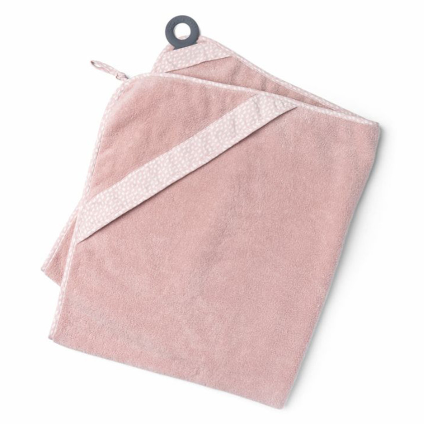 Cape de bain XL avec anneau de dentition Dry'n Play Pink 