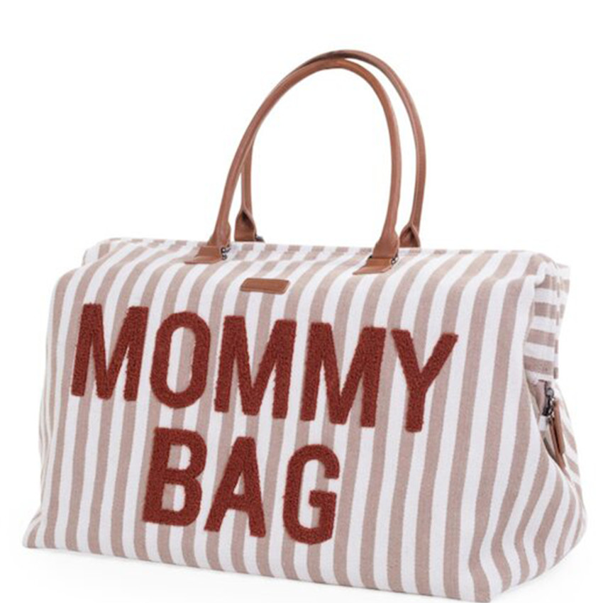 Sac à langer Mommy Bag Rayures Nude Terracotta 