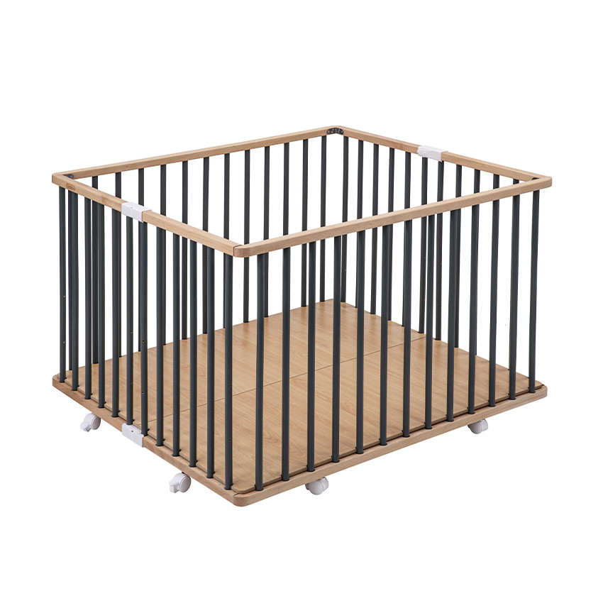 Parc pliant évolutif Gaby coloris kaki/bois naturel 