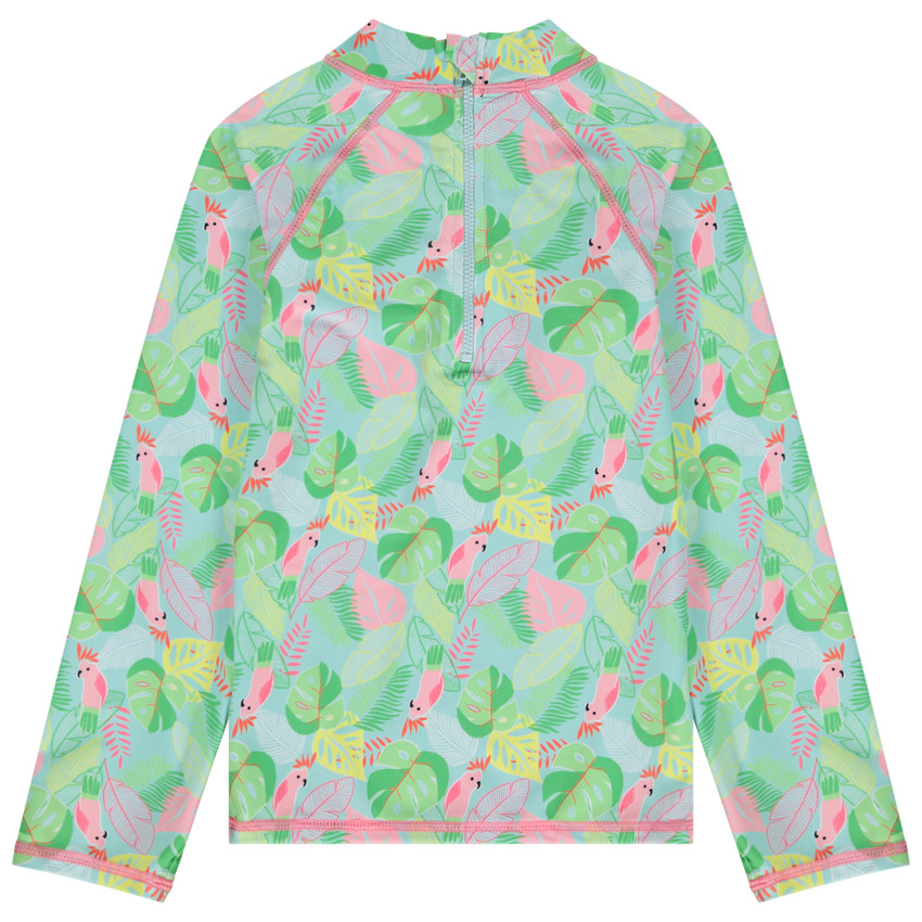 T-shirt manches longues anti-UV SPF 50+ imprimé feuillage pour fille 