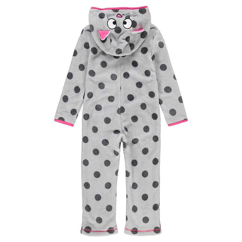 Surpyjama chat en sherpa avec oreilles en relief et poches 