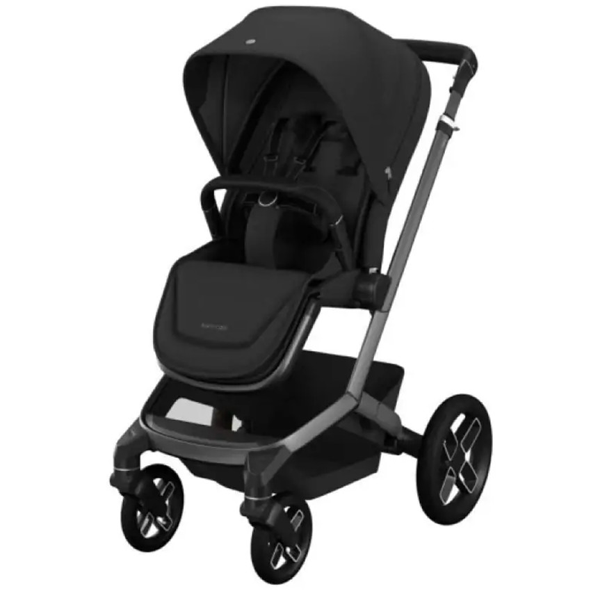 Kinderwagen Fame + Draagmand Twillic Black/ Frame Black Leather 