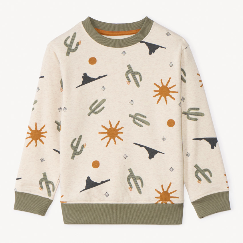 Sweater met lange mouwen van cactusprint jongens 
