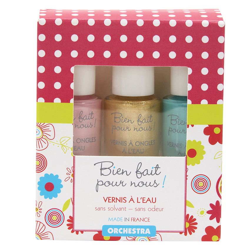 Set van 3 nagellakken - Turquoise/Goud/Roze 