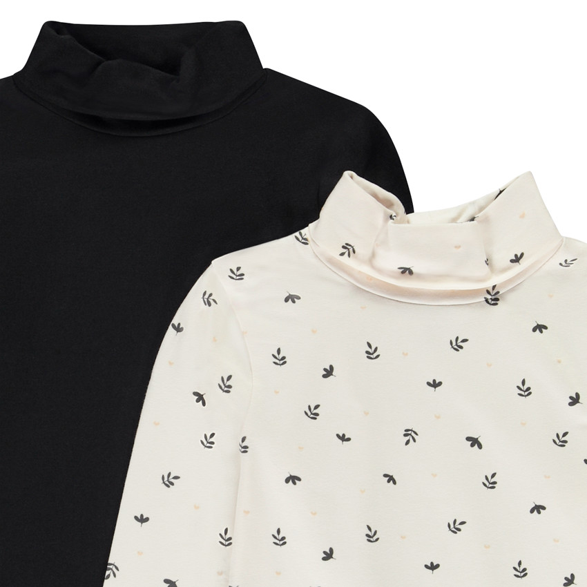 Lot de 2 sous-pulls à col roulé pour fille 