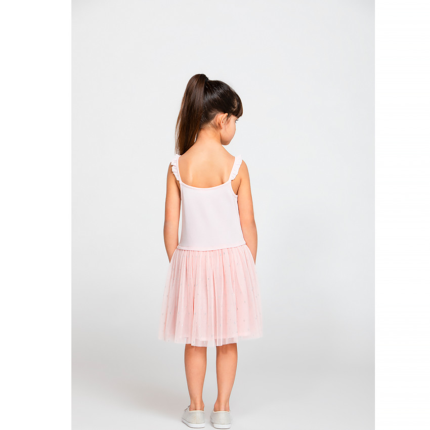 Robe à bretelles volantées en tulle pour fille 