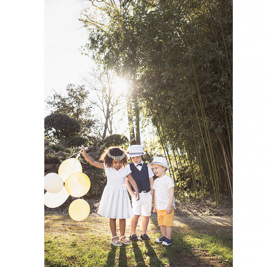 Robe de cérémonie en broderie anglaise pour fille 