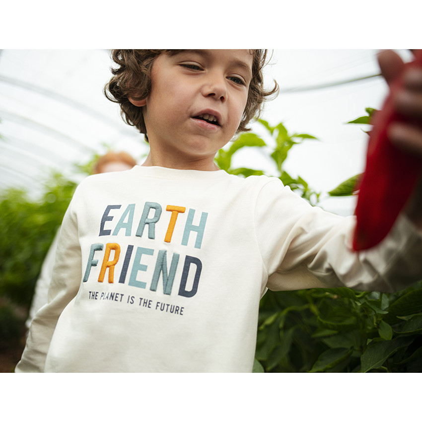 T-shirt met lange mouwen mix process-borduursel en print voor jongens 