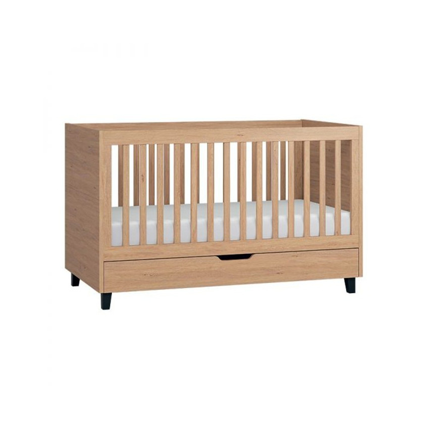 Lit Simple 70 x 140 cm - Bois / Noir 