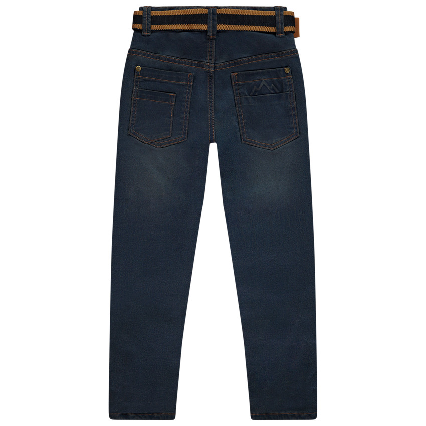 Jean droit doublé avec ceinture amovible pour garçon 