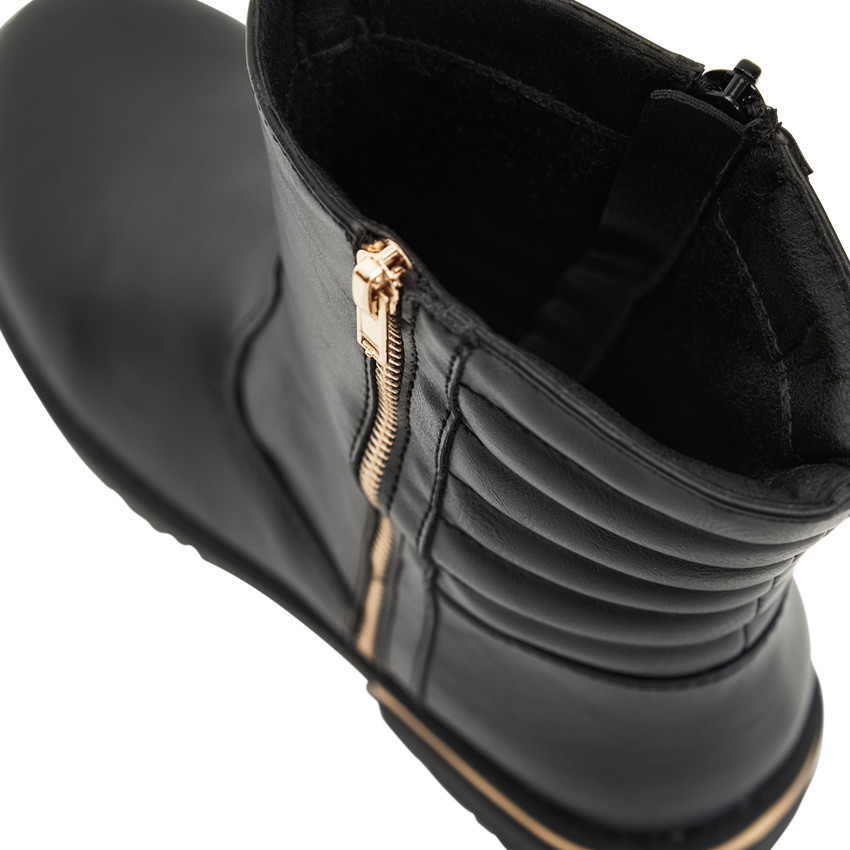 Gouden afgewerkte ritslaarzen voor meisjes 