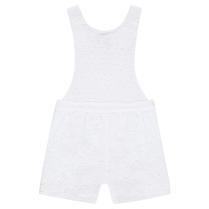 Korte tuinbroek van Engels borduurwerk met etnisch motief aan de voorzijde 