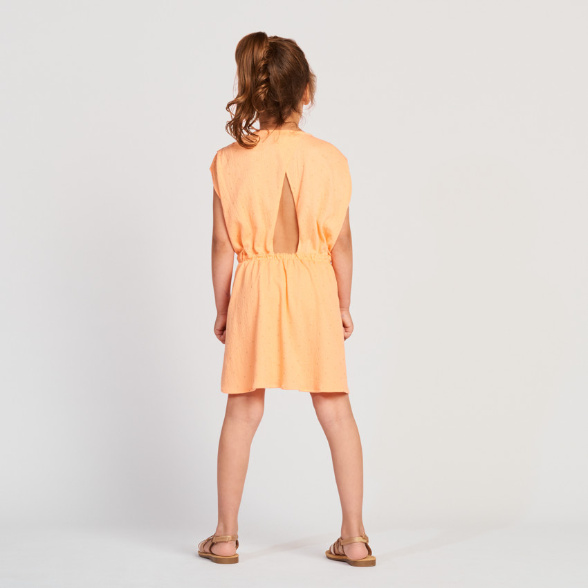 Robe manches courtes imprimée effet froissé pour fille 