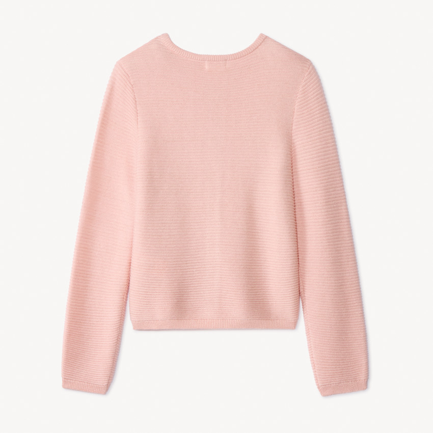 Vest met lange mouwen in effen gebreide stof voor meisjes 