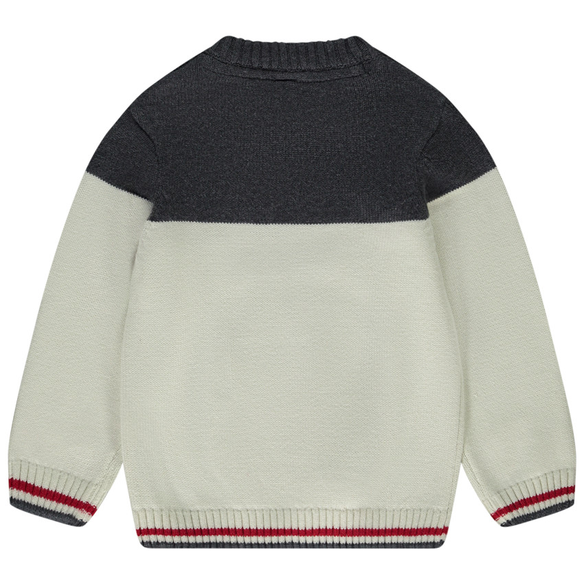 Trui in gebreid print beer voor baby jongen 