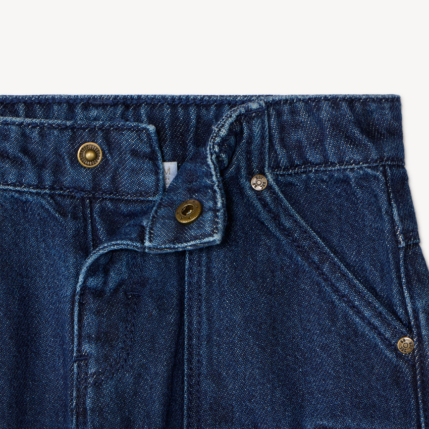 Jean droit bébé garçon avec patchs brodés vintage 