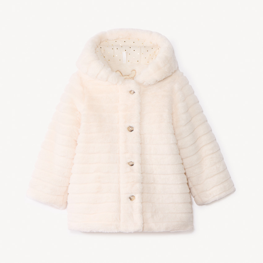 Speciale Winterjas in Imitatiebont voor Baby Meisje 