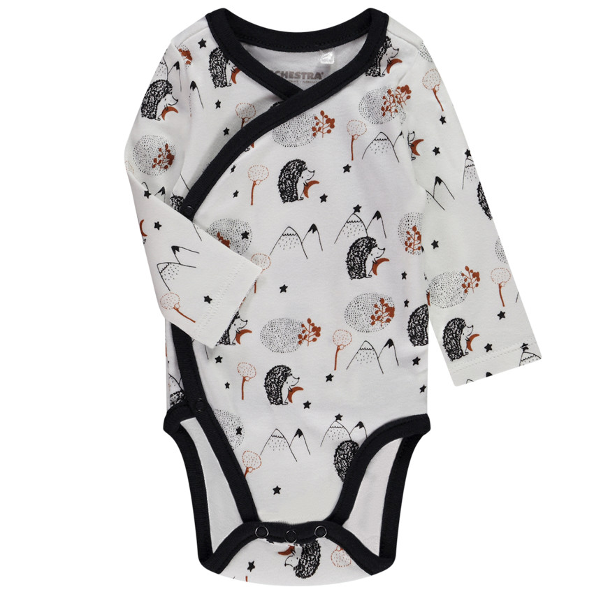 Body met lange mouwen en print van egels voor baby jongens 