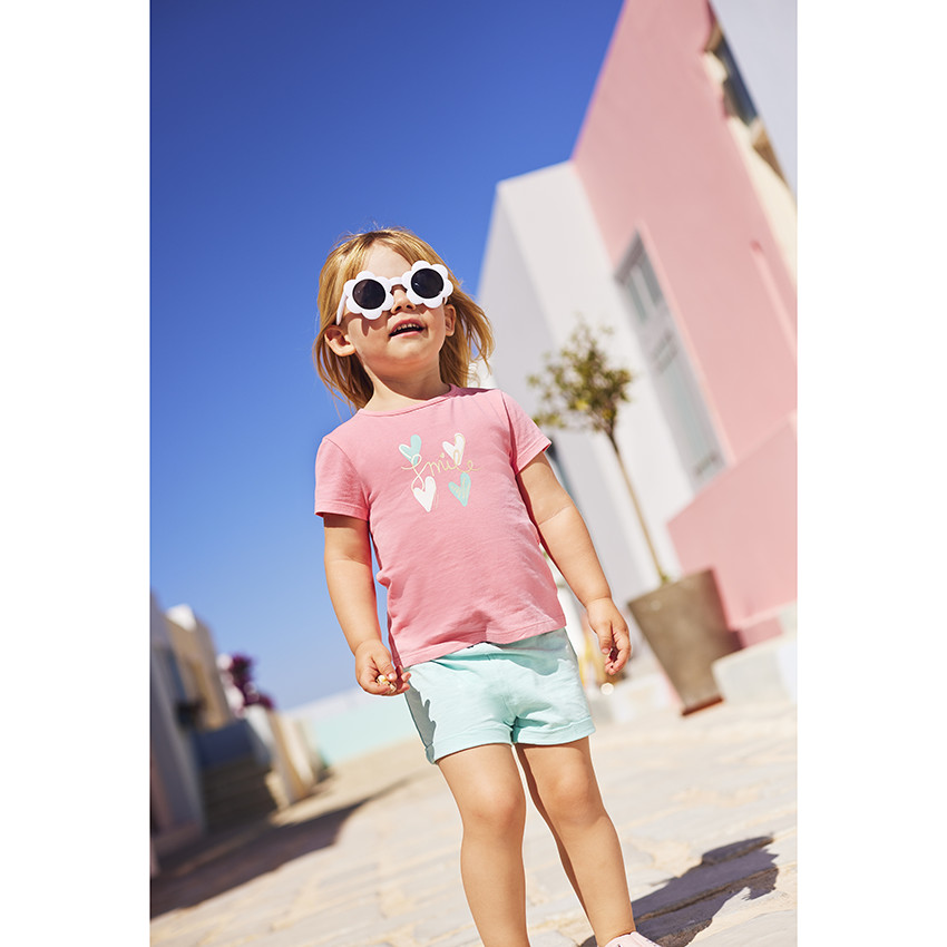 T-shirt manches courtes en jersey print fantaisie pour bébé fille 