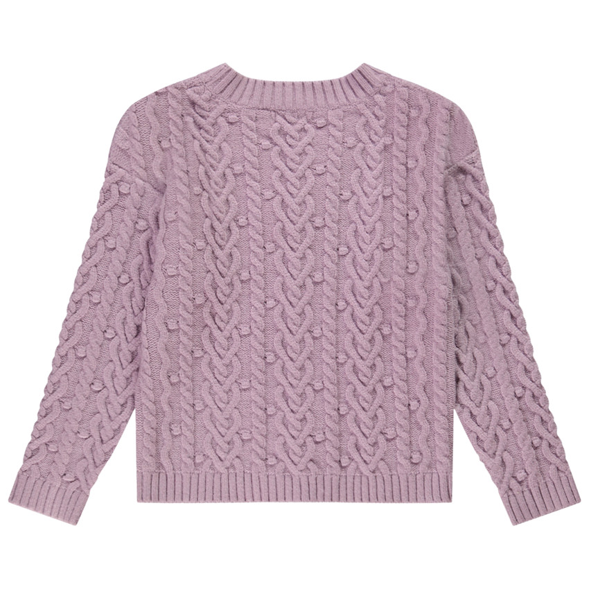 Gilet en tricot avec torsades pour fille 