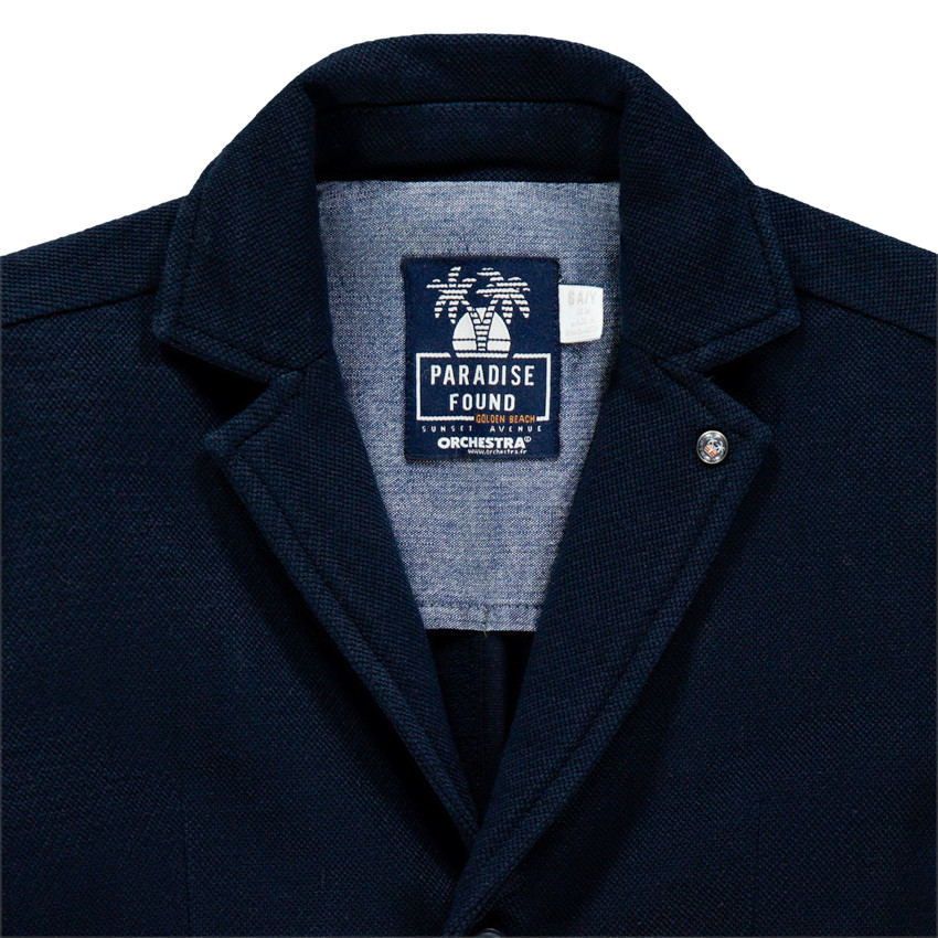 Blazer en coton bleu marine 